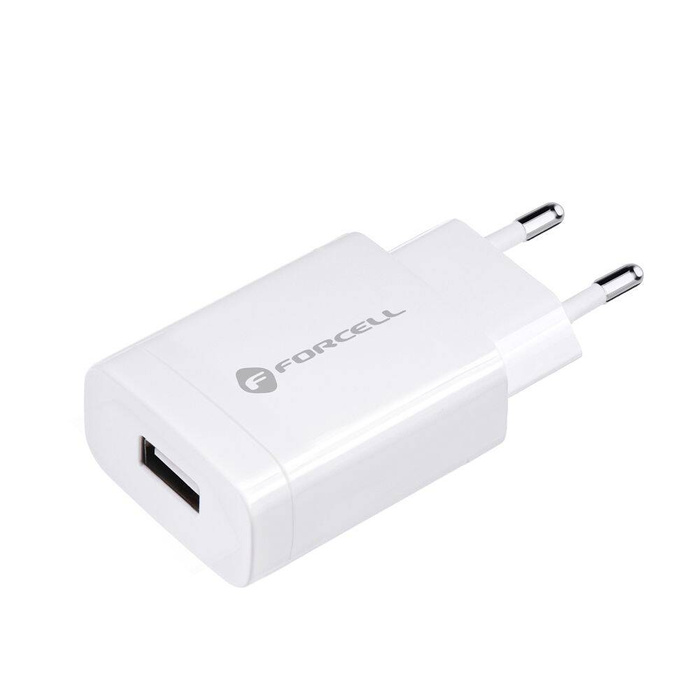 Ładowarka sieciowa do telefonu Forcell F-Energy USB A QC3.0 2,4A 18W + kabel USB A do USB C TFK-TC-1099 biała
