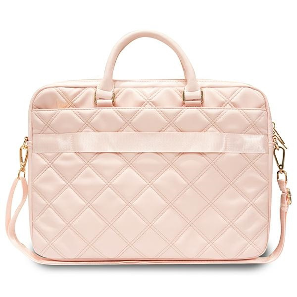 Guess Torba GUCB15ZPSQSSGP 16" różowy/pink Quilted 4G