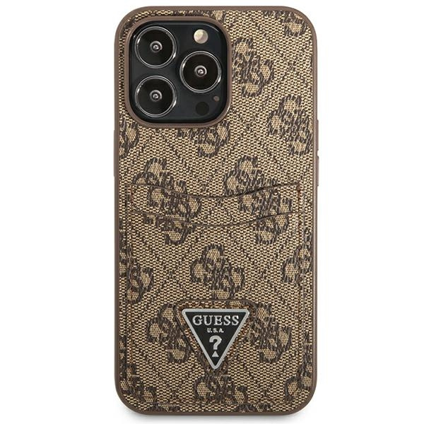 Guess GUHCP13LP4TPW iPhone 13 Pro / 13 6.1" brown/brown hardcase 4G Triangle Logo Cardslot