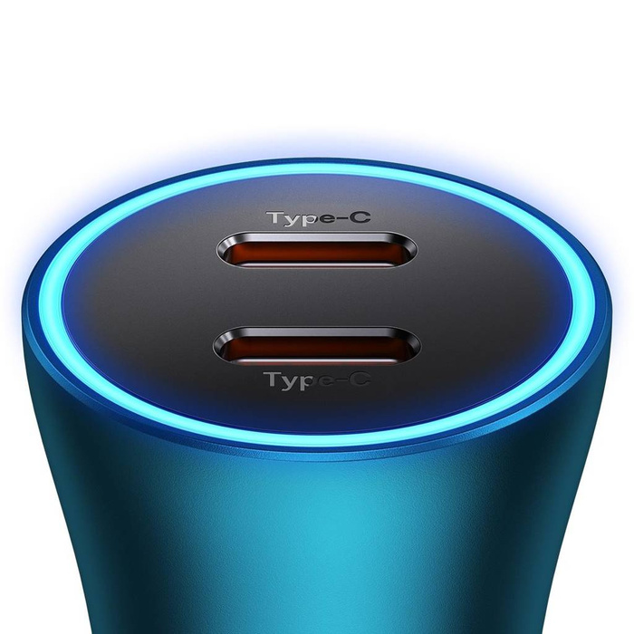 Baseus Golden Contactor Pro caricabatteria per auto 2x USB-C 40W blu (CGJP000003)