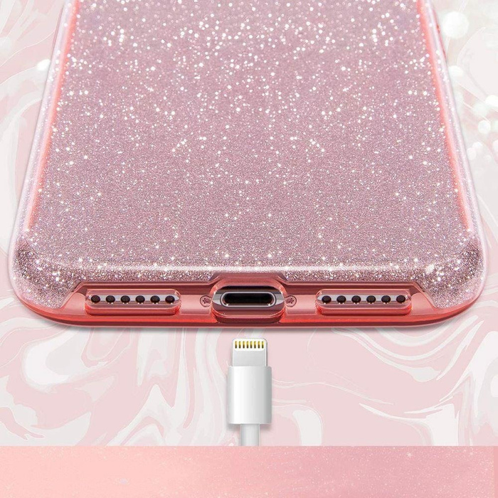 Pouzdro TECH-PROTECT Glitter Shine Samsung Galaxy A51 Rose Gold Růžové pouzdro
