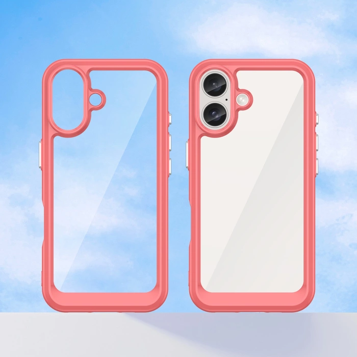 Outer Space Case mit Gelrahmen für iPhone 16 Plus – rot