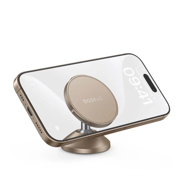 Uchwyt magnetyczny Baseus GoTrip DC1 kompatybilny z MagSafe na szybę/deskę rozdzielczą - złoty