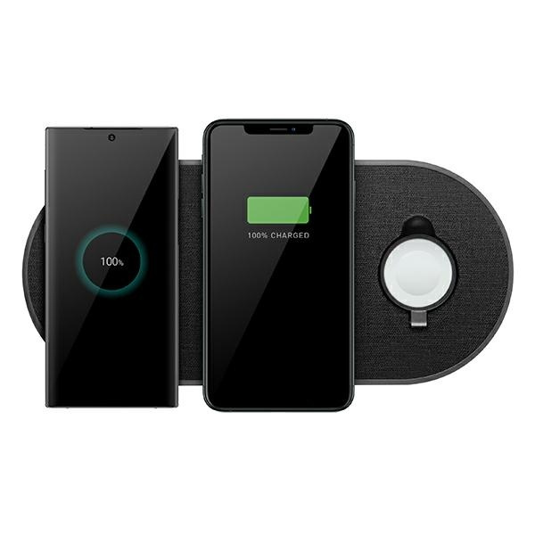 UNIQ Aereo Plus 3v1 10W rýchlonabíjacia indukčná Nabíjačka LITHOS Collective Black