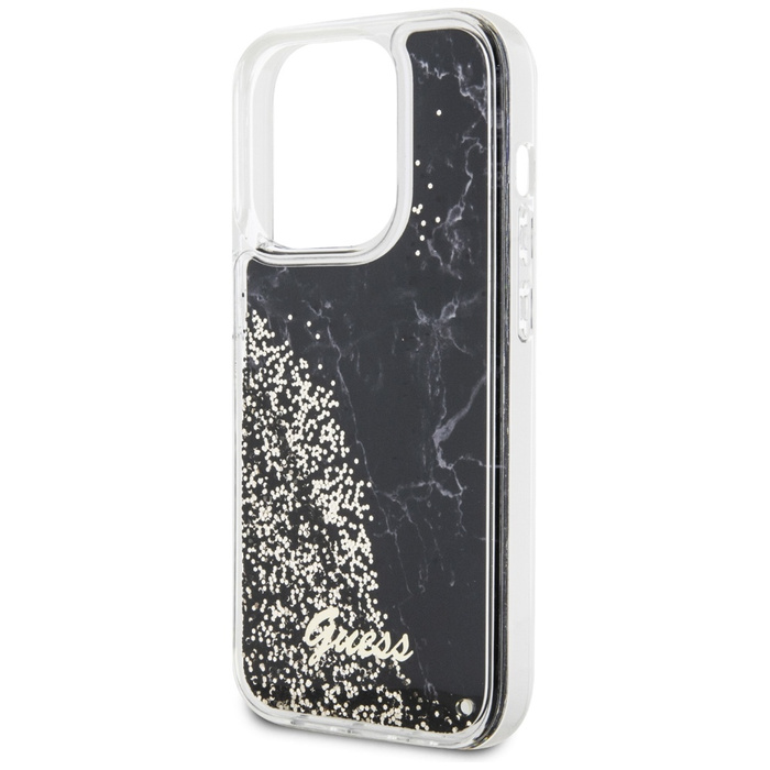 Cover Guess GUHCP14LLCSGSGK iPhone 14 Pro 6.1" nero/nero durocase Liquid Glitter Marmo Case