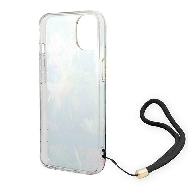 Guess GUOHCP14SHFLSB iPhone 14 6.1" blau/blau hartcase Flower Strap
