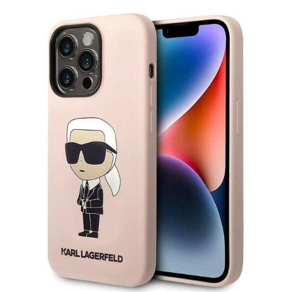 Puzdro Karl Lagerfeld iPhone 14 Pro Max 6,7" hardcase pink/pink Silicone Ikonik