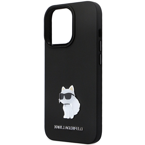 Etui Karl Lagerfeld KLHCP14LSMHCNPK iPhone 14 Pro 6.1" czarny/black hardcase Silicone C Metal Pin