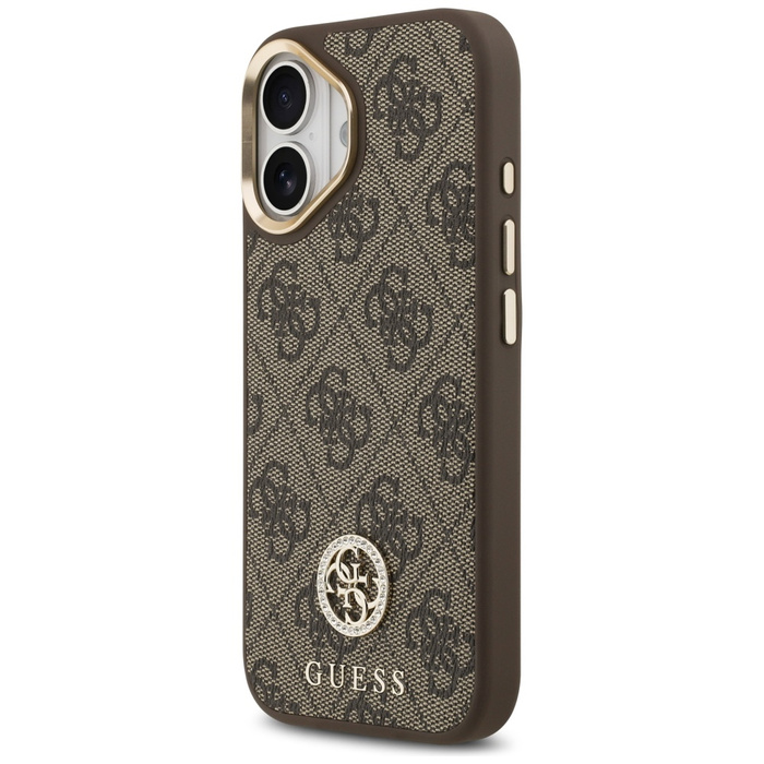 Etui Guess 4G Strass Logo MagSafe do     iPhone 17 brązowy