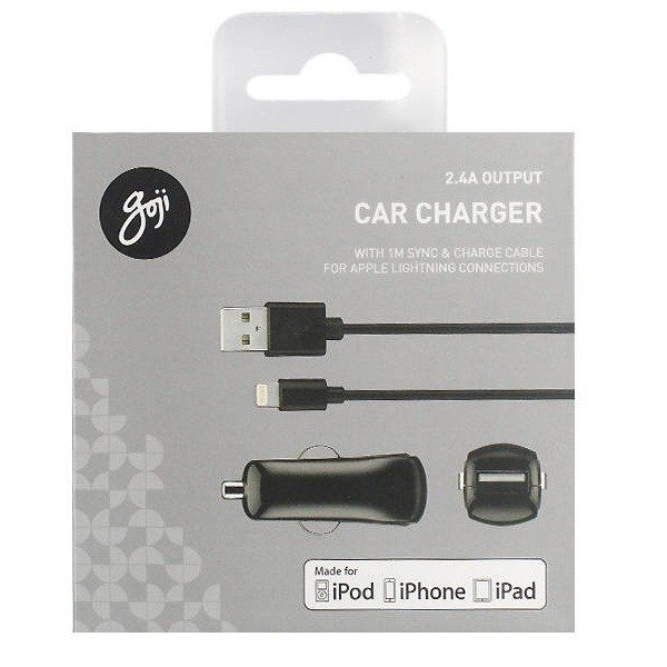 Chargeur Goji USB 2.4A Lightning Car iPhone