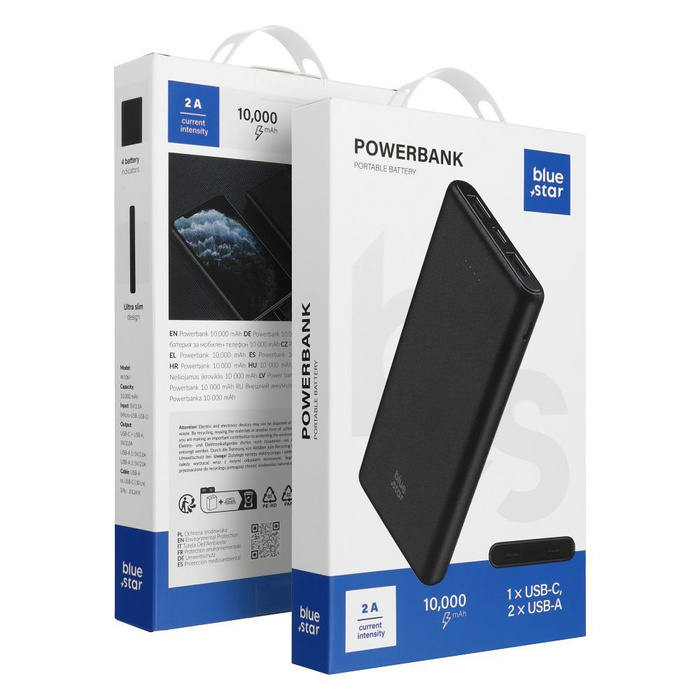 Powerbank Blue Star 10000 mAh 2A W1061 czarny