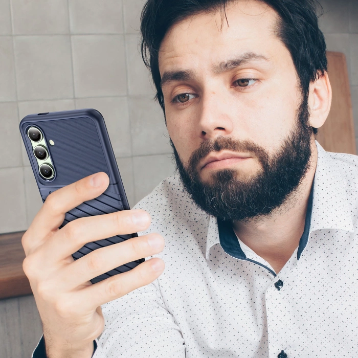 Thunder Case Hülle für Samsung Galaxy S24 FE Silikon Panzerhülle - Blau