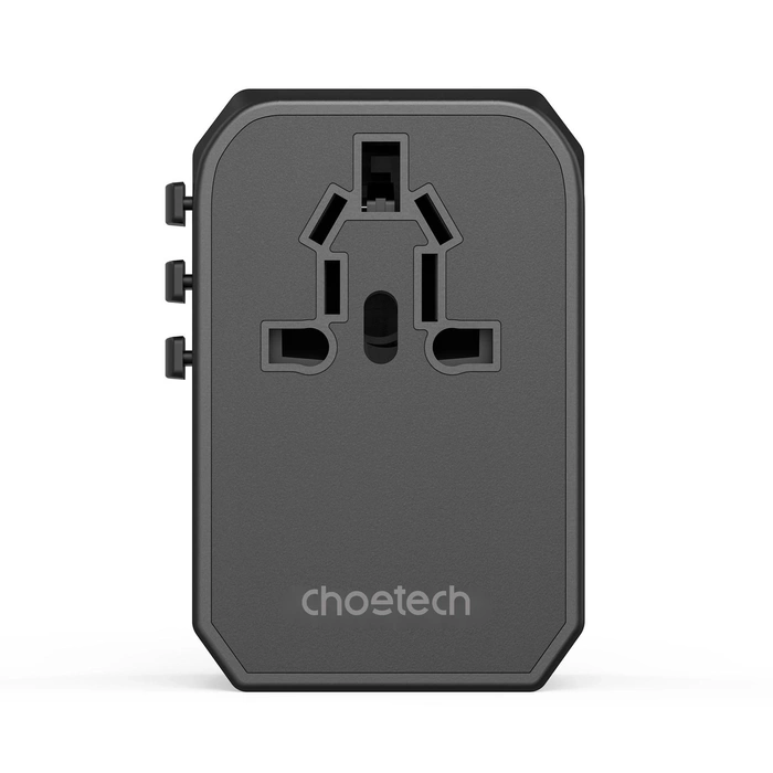 Choetech PD6045 USB-C USB-A 45W GaN Chargeur de voyage avec prises US EU UK AU - Noir