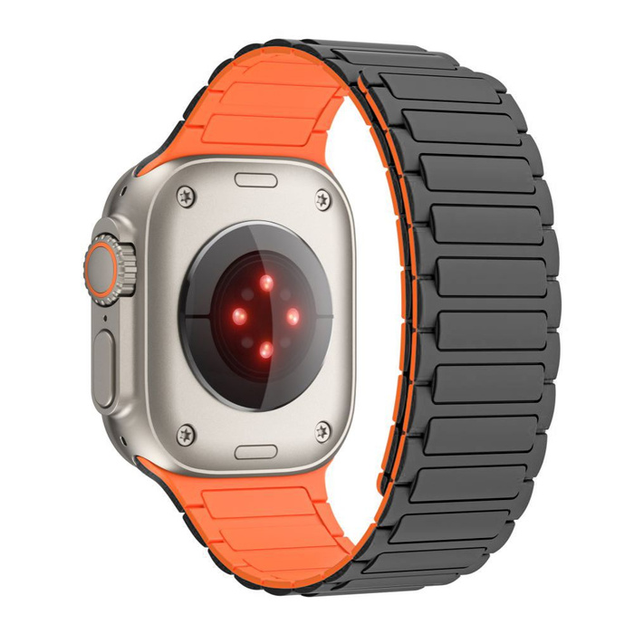 Pasek Tech-protect Iconband Magnetic Apple Watch 4 / 5 / 6 / 7 / 8 / 9 / Se / Ultra 1 / 2 (42 / 44 / 45 / 49 Mm) Titanium/orange
