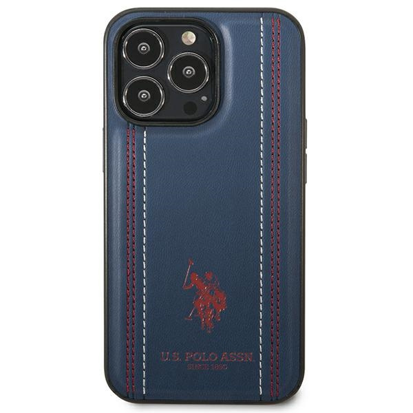 US Polo USHCP14LPFAV iPhone 14 Pro 6.1" navy/navy blue Leather Stitch