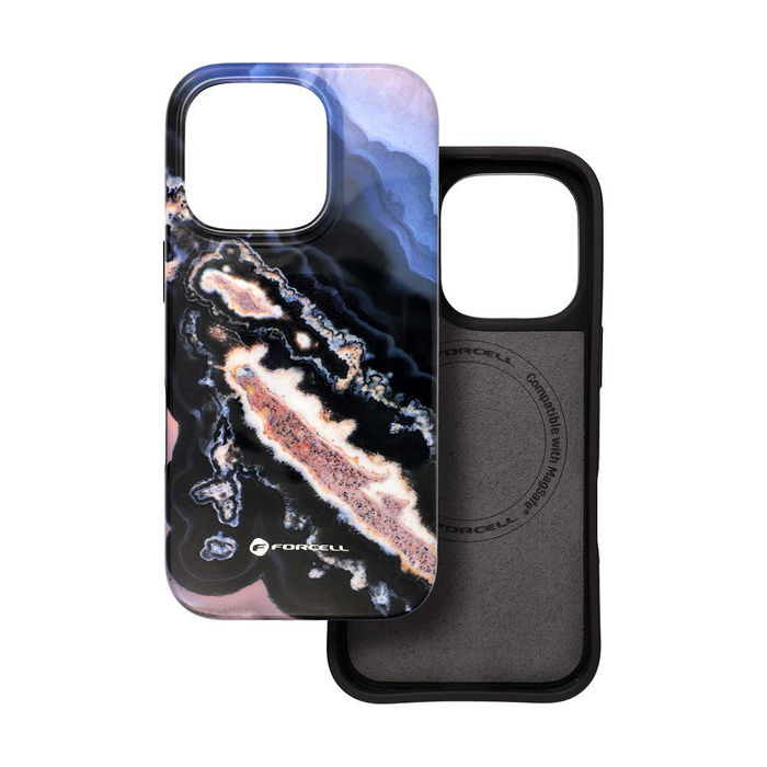 Etui na iPhone 16 PRO Forcell F-Protect Mirage zgodny z MagSafe Military Drop-Test gold island