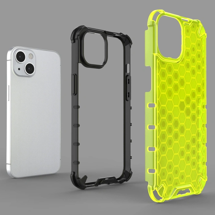 Honeycomb etui pancerny pokrowiec z żelową ramką iPhone 13 czarny