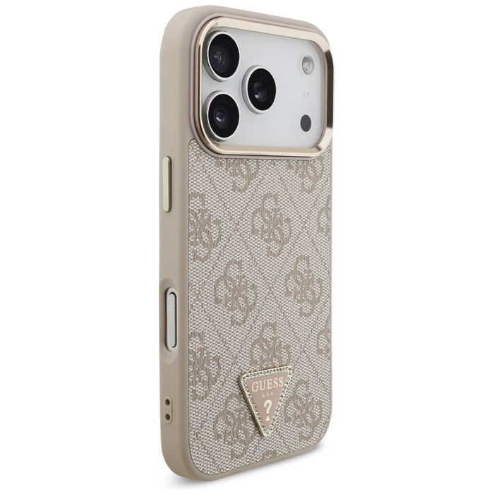 Etui Guess 4G Triangle Logo MagSafe do   iPhone 17 Pro różowy złoty