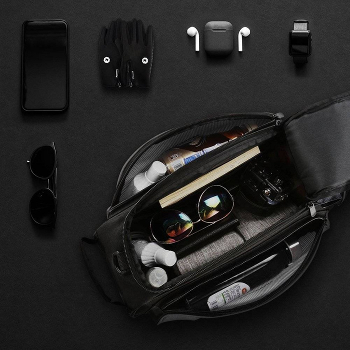 Wozinsky Fahrradträgertasche mit Schultergurt 13l schwarz (WBB1BK)