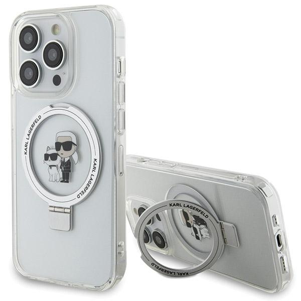 Etui Karl Lagerfeld KLHMP14XHMRSKCH iPhone 14 Pro Max 6.7" biały/white hardcase Ring Stand Karl&Choupettte MagSafe Case