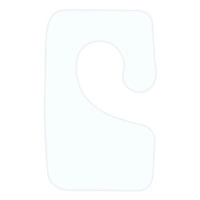 Hakenanhänger 35x22 mm rechts mit Gummikleber 1000 Stück/Rolle