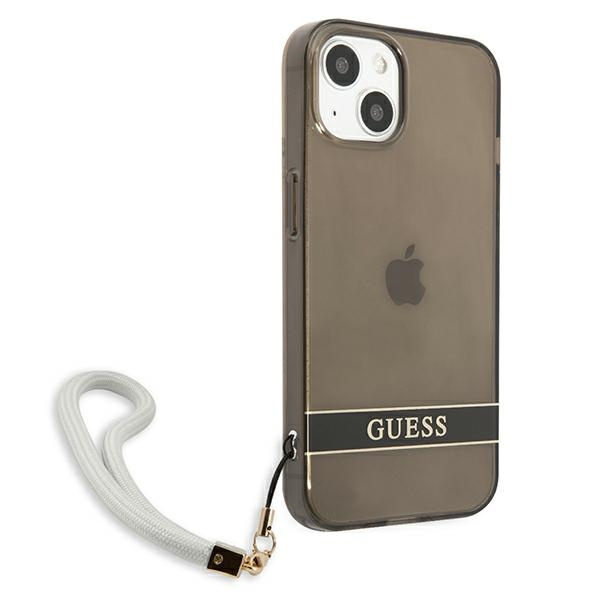 Hülle GUESS Apple iPhone 13 Mini Durchsichtige Heftung Schwarz Hartcase
