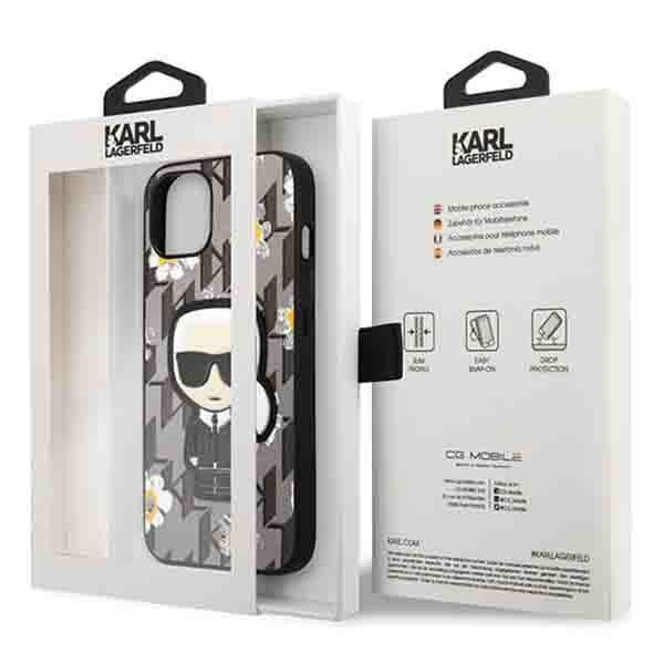 Case KARL LAGERFELD Apple iPhone 13 Flower Iconic Karl Grey Case