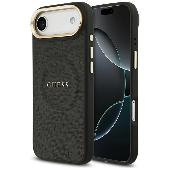 Etui Guess Peony Hot Stamp MagSafe do    iPhone Air czarny
