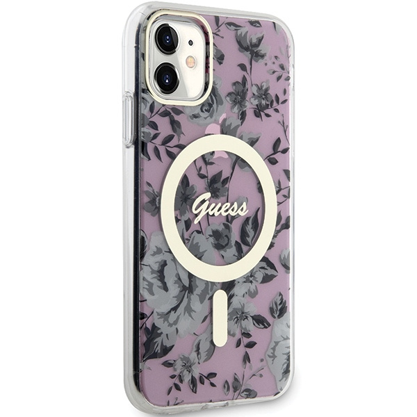 Guess GUHMN61HCFWSP iPhone 11 / Xr 6.1" rosa/rosa durocase Fiore MagSafe