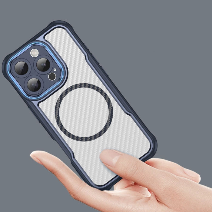 Leading Series MagSafe Silikonhülle für iPhone 16 Pro – blau