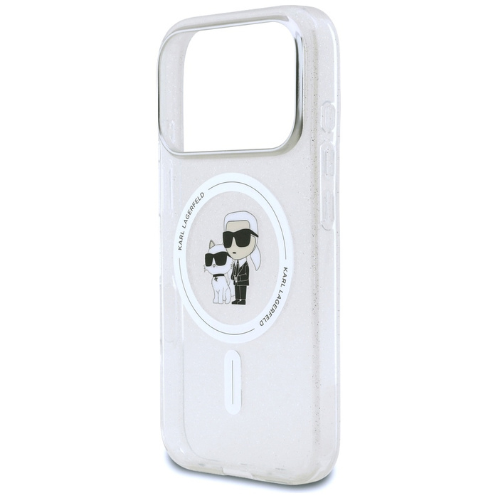 Etui Karl Lagerfeld IML Karl Choupette   Glitter MagSafe do iPhone 17 Pro Max przezroczysty