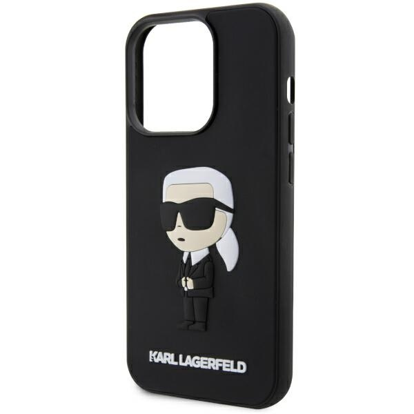 Case Karl Lagerfeld KLHCP14L3DRKINK iPhone 14 Pro 6.1" black/black hardcase Rubber Ikonik 3D Case