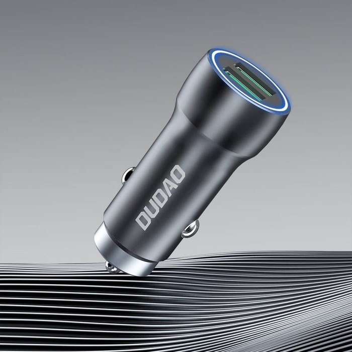 Dudao R4+ cargador coche 2xUSB-A 120W 3A gris