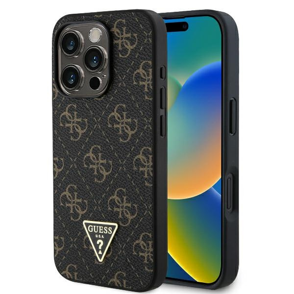 Etui Guess iPhone 16 Pro Max 6.9" czarny/black hardcase New 4G Triangle