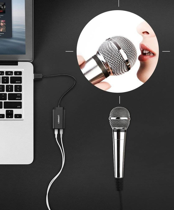 Ugreen carte son externe adaptateur musique USB - mini jack 3,5 mm 15 cm blanc (US205 30143)