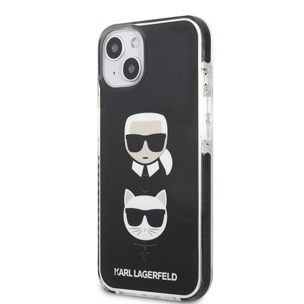 Hülle KARL LAGERFELD Apple iPhone 13 Mini Karl&amp;Choupette Kopf Schwarz Hartcase