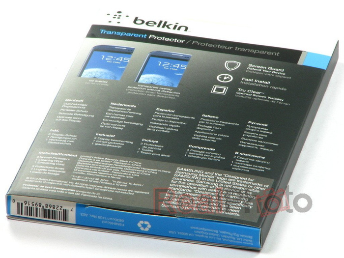 BELKIN Clear Schutzfolie Samsung Galaxy S3 I9300 Clear