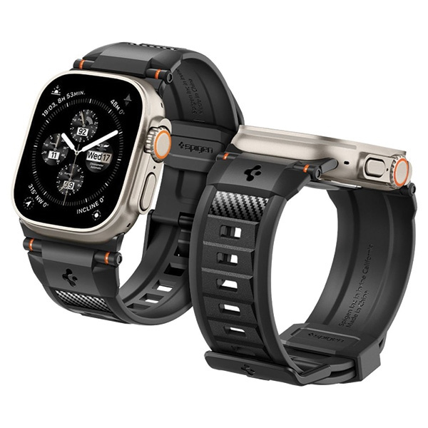 Bracelet Spigen Bande Ultra robuste Apple Watch 4 / 5 / 6 / 7 / 8 / 9 / Se / Ultra 1 / 2 (42 / 44 / 45 / 49 Mm) MATTE Noir