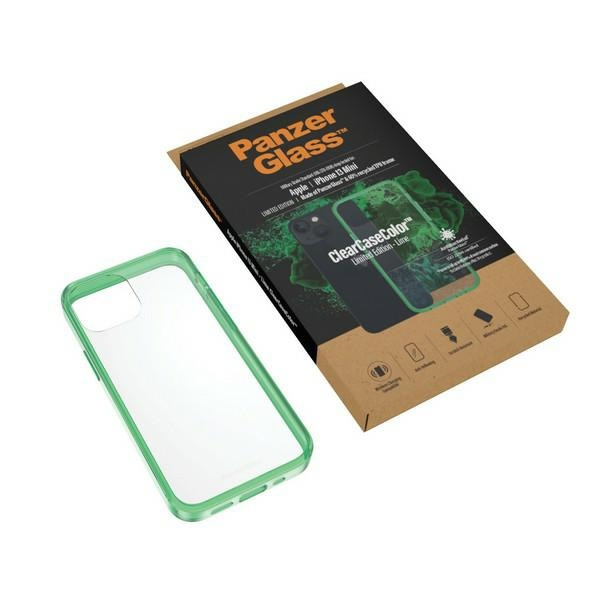 PanzerGlass ClearCase iPhone 13 Mini 5.4" Antibakteriell Militärische Qualität Lime 0329