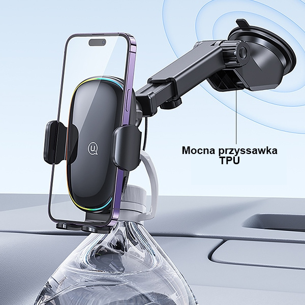 USAMS Držák indukční US-CD187 15W pro sklo/desku černá/černá CD187ZJ01