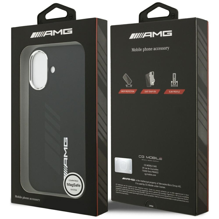 Etui AMG Silicone Oversize Rhombs        MagSafe do iPhone 17 czarny