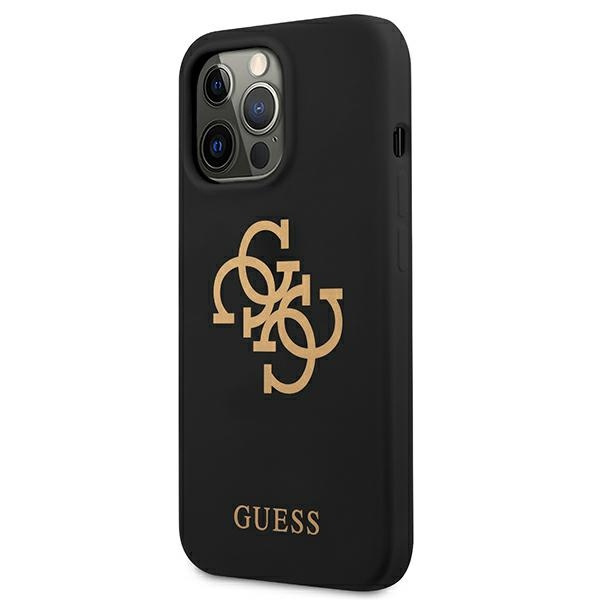 Cover GUESS Apple iPhone 13 13 Pro Silicone 4G Logo Nero Hardcase