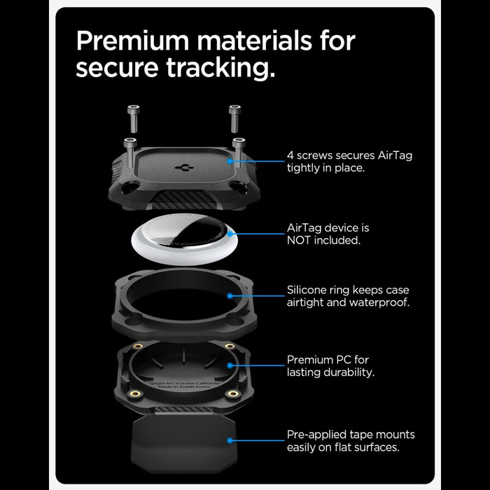 Spigen Tough Armor Apple AIRTAG 1 / 2 NOIR