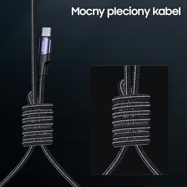 USAMS Kabel U71 2xUSB-C zu USB-C 1.2m 100W PD Schnellladung schwarz/schwarz SJ551USB01 (US-SJ551)