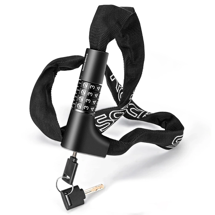 Lucchetto per bicicletta Rockbros 3230002001 con combinazione e chiave - nero