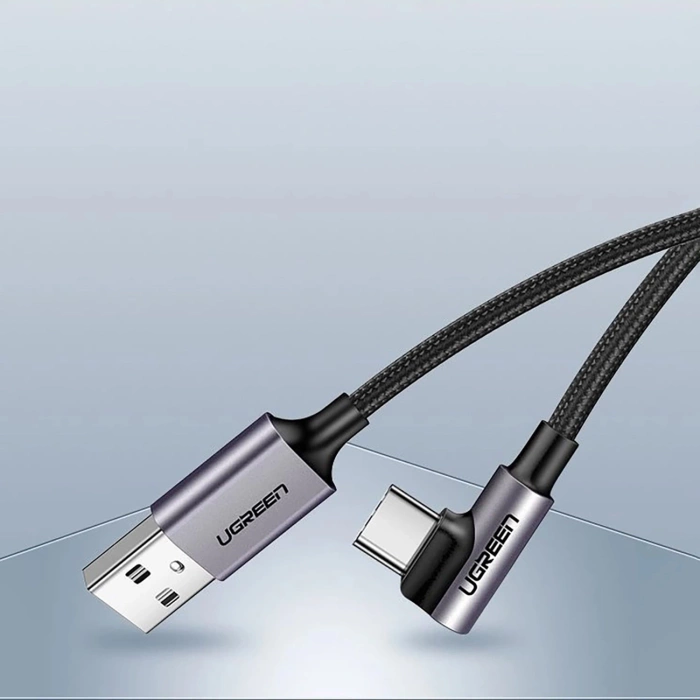 Cable USB a USB-C acodado UGREEN US284, 3A , 3m (negro)