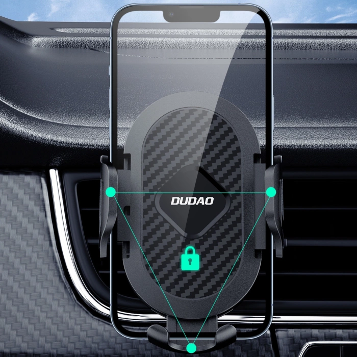 Dudao F2+ smartphone holder for air vent, clamp - black
