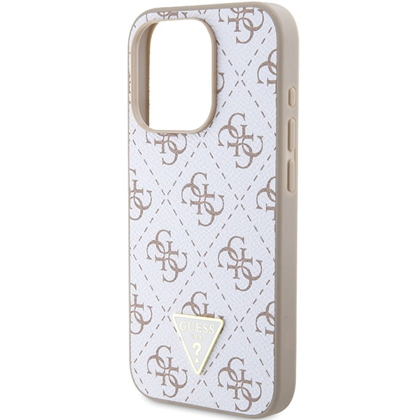 Etui Guess GUHCP15XPG4GPH iPhone 15 Pro Max 6.7" biały/white hardcase 4G Triangle Metal Logo Case
