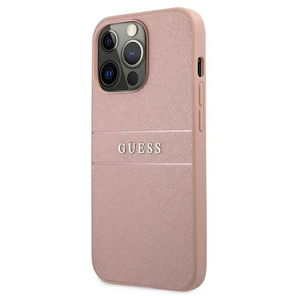 Case GUESS Apple iPhone 13 Pro Max Saffiano Stripe Pink Hardcase