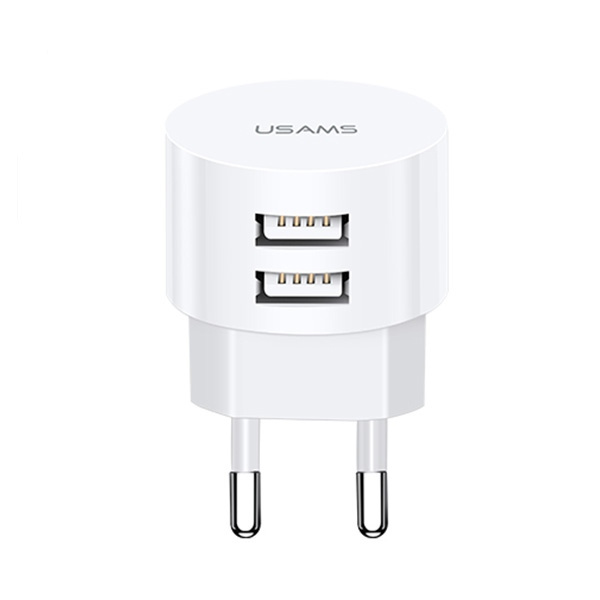 Nabíjačka USAMS 2xUSB 2.1A rýchle nabíjanie biela